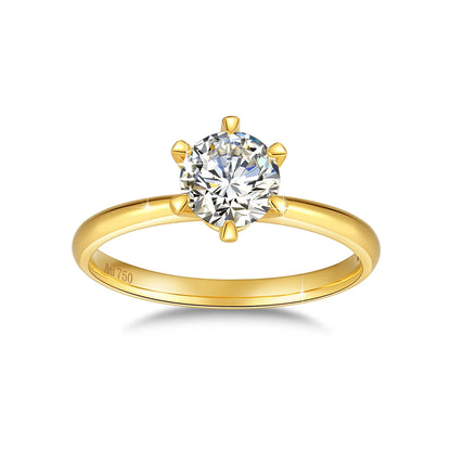 1ct Moissanite Ring Gold 18K Real 100% With Certificate Luxury Jewellery For Women Non Tarnish Summer Wedding Gift Hot