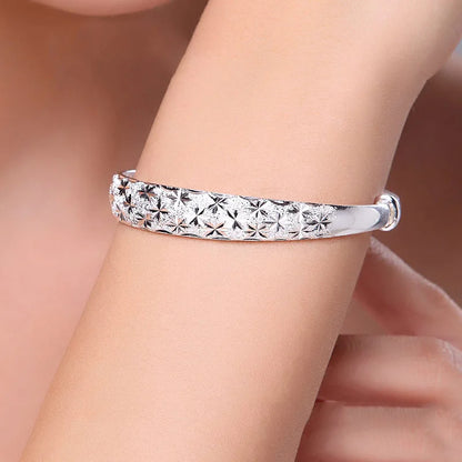 999 Sterling Silver Original romantic Gypsophila star Bangles