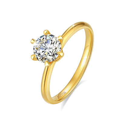 1ct Moissanite Ring Gold 18K Real 100% With Certificate Luxury Jewellery For Women Non Tarnish Summer Wedding Gift Hot