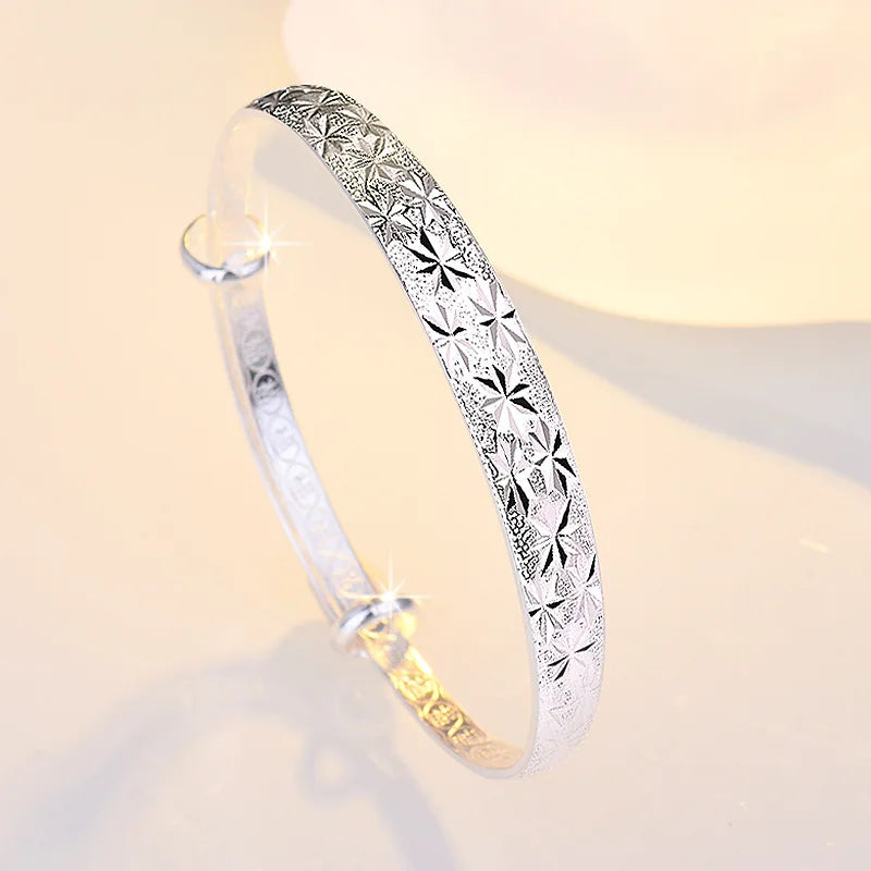 999 Sterling Silver Original romantic Gypsophila star Bangles