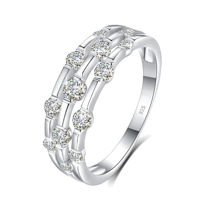 Trending Wedding Band Moissanite Ring With Certificate Genuine Silver 925 Enagement Jewel Gift