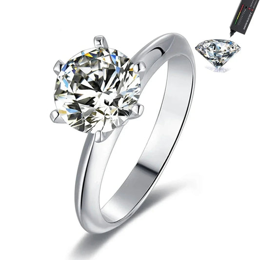 New Luxury 925 Sterling Silver Real Moissanite Rings