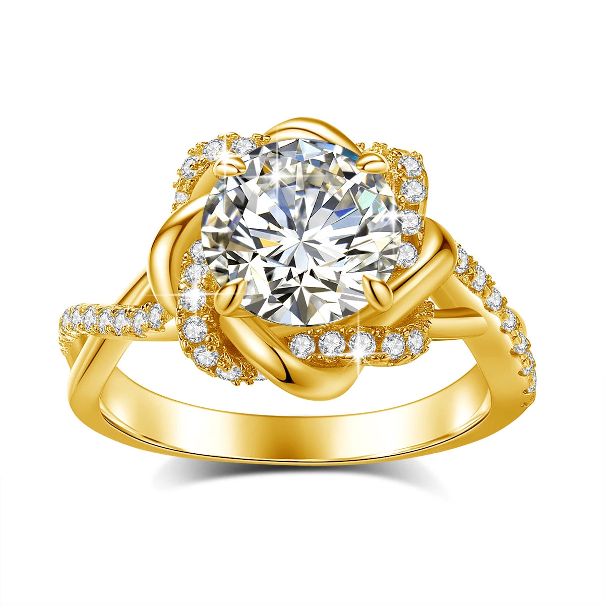 Star Of David 3ct Moissanite Ring Yellow Gold With Certificate High Quality Wedding Party Jewelry For Woman New Product