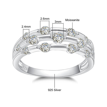 Trending Wedding Band Moissanite Ring With Certificate Genuine Silver 925 Enagement Jewel Gift