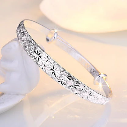 999 Sterling Silver Original romantic Gypsophila star Bangles